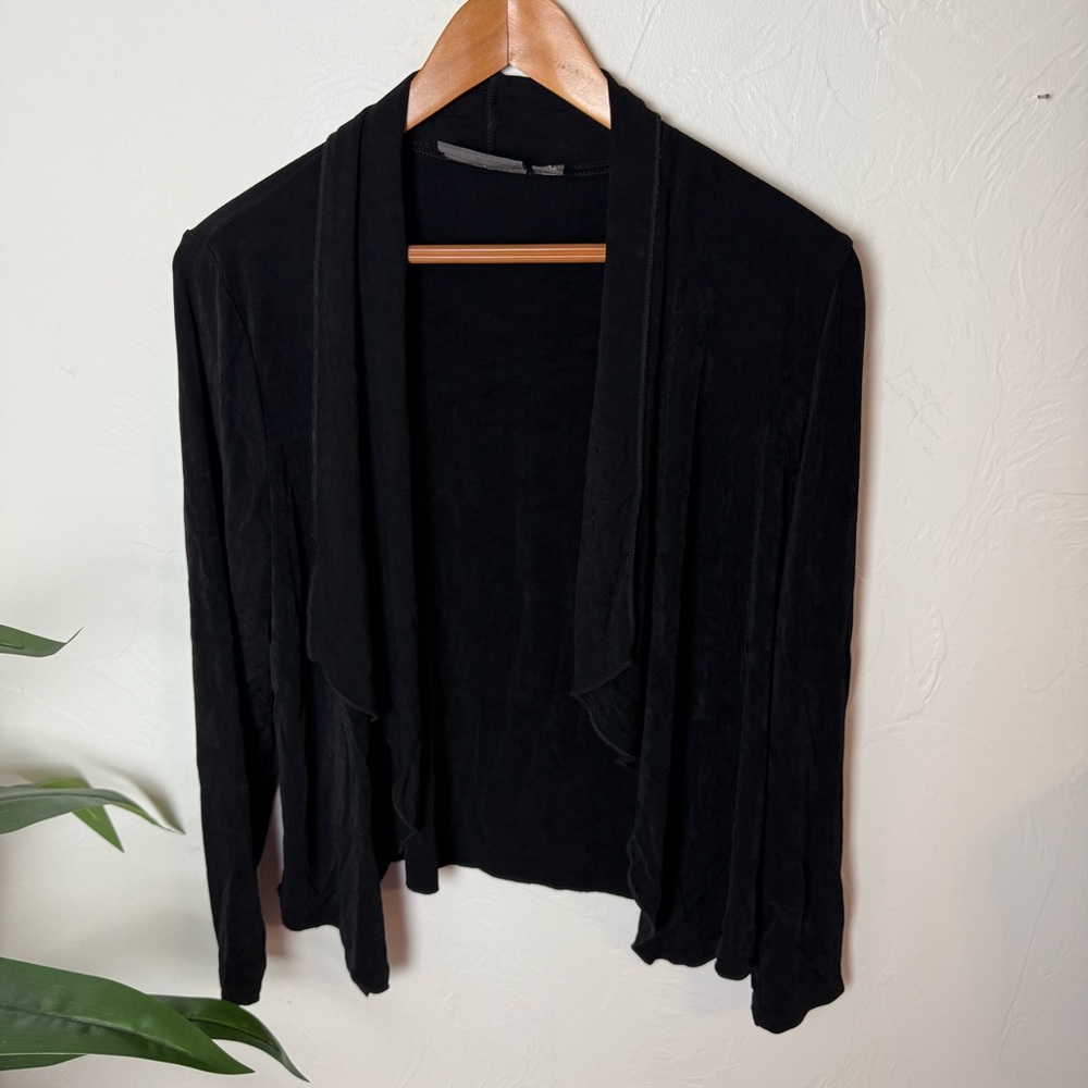 Travelers by Chico’s Black Open-Front Cardigan | Size 1